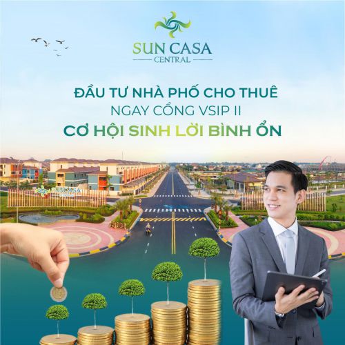 ĐẦU TƯ NHÀ PHỐ CHO THUÊ NGAY CỔNG VSIP II CƠ HỘI SINH LỜI BÌNH ỔN